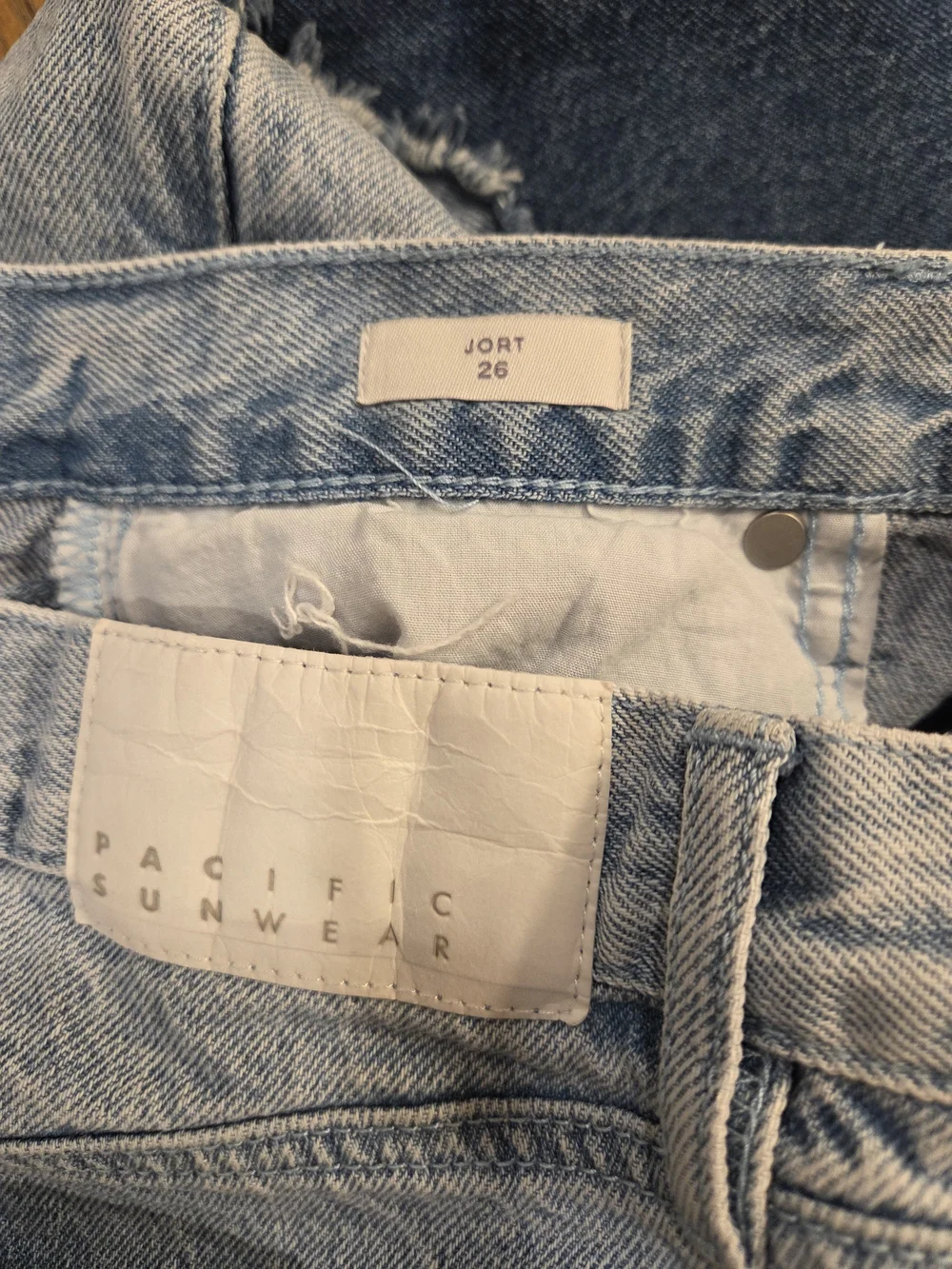 PacSun Light Wash Star Patchwork Festival Shorts 26